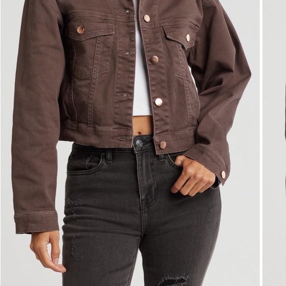 Vigoss Chocolate Brown Denim Jacket - Picture 3 of 5